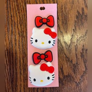 Hello Kitty CROCS Shoe Charms 4pc 2 kitty 2bows Jibbitz NEW